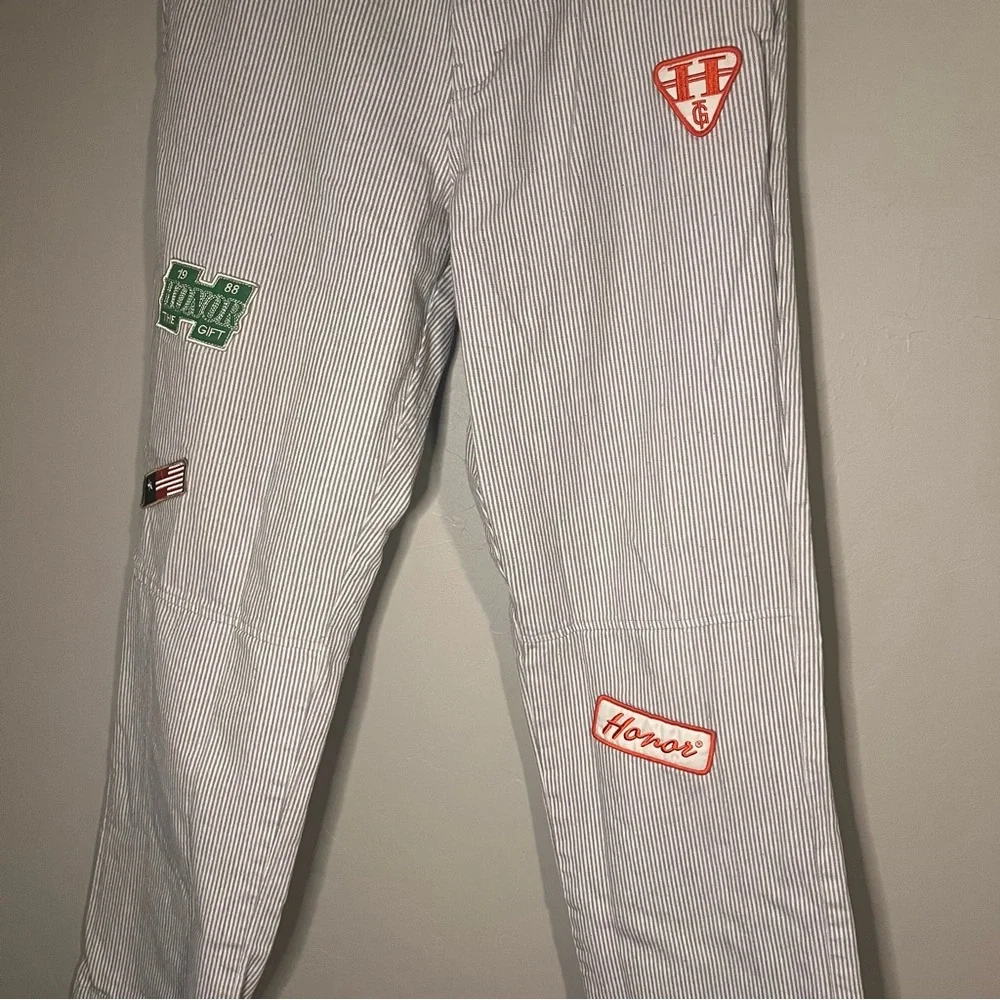 Honor the Gift Mechanic Uniform Striped Sports Patchwork Streetwear Pants - Picture 6 of 15